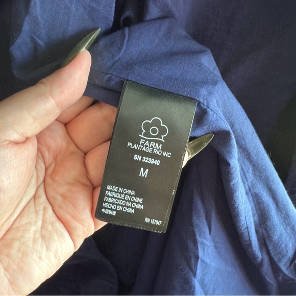 FARM RIO Eyelet Cotton Double-Breasted Trench Coat - Picture 15 of 16